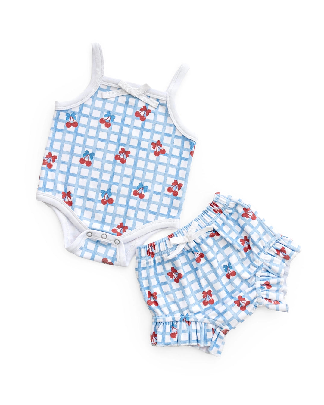 4th of July Shorts Set | Gingham Cherry